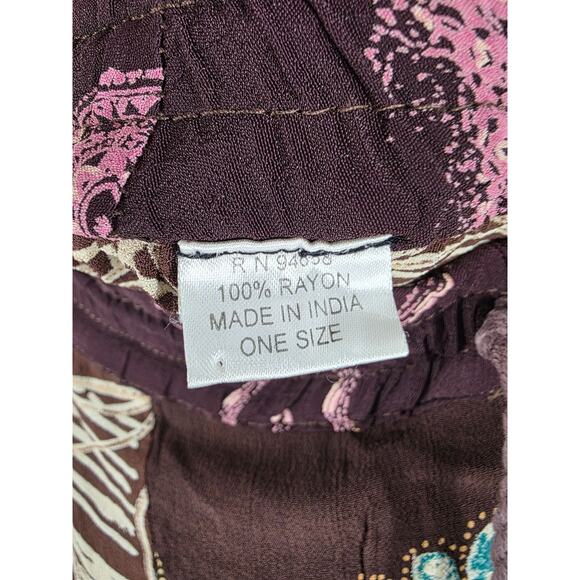 Patchwork Maxi Skirt Free Size Y2K Handmade Elastic Waist - Picture 3 of 5